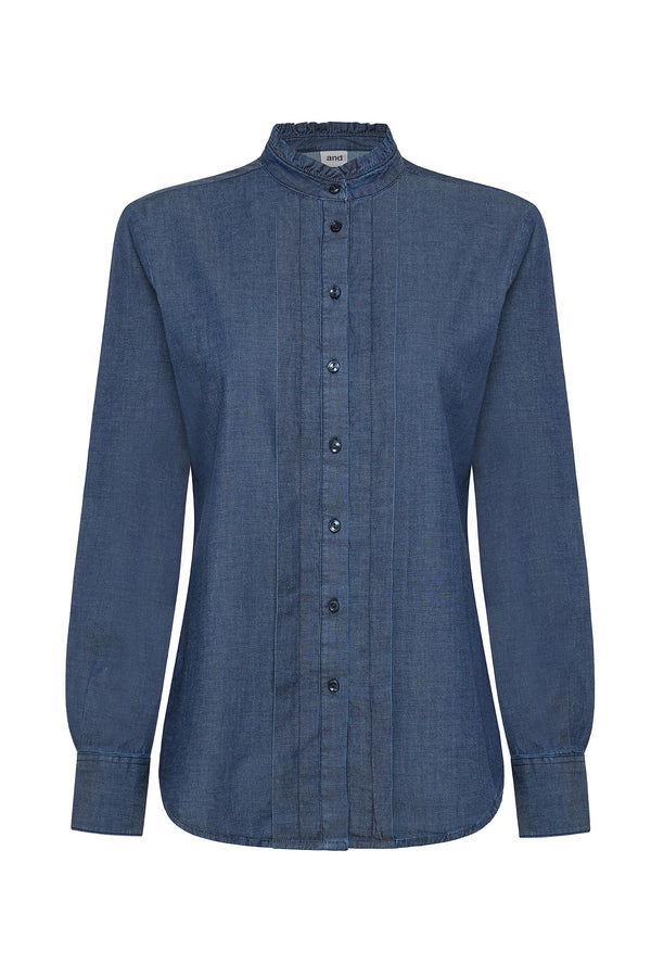 CAMICIA IN DENIM CON ROUCHES