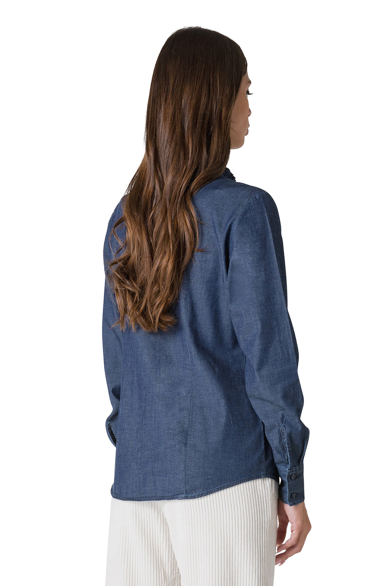 CAMICIA IN DENIM CON ROUCHES