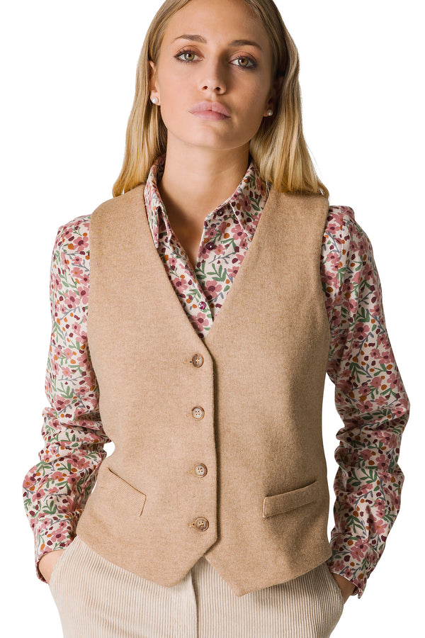 GILET IN TESSUTO WOOL-COTT