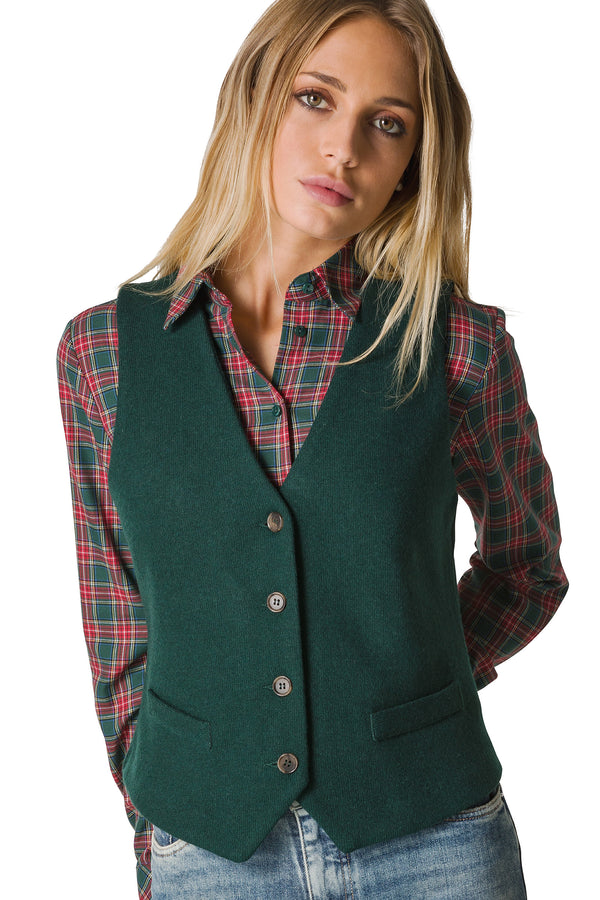 GILET IN TESSUTO WOOL-COTT