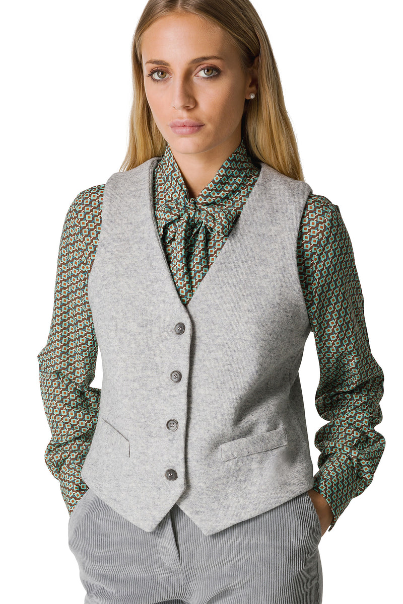 GILET IN TESSUTO WOOL-COTT