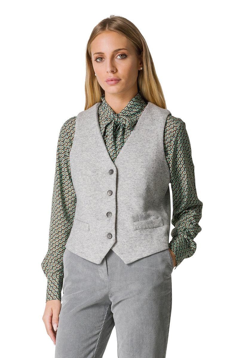 GILET IN TESSUTO WOOL-COTT