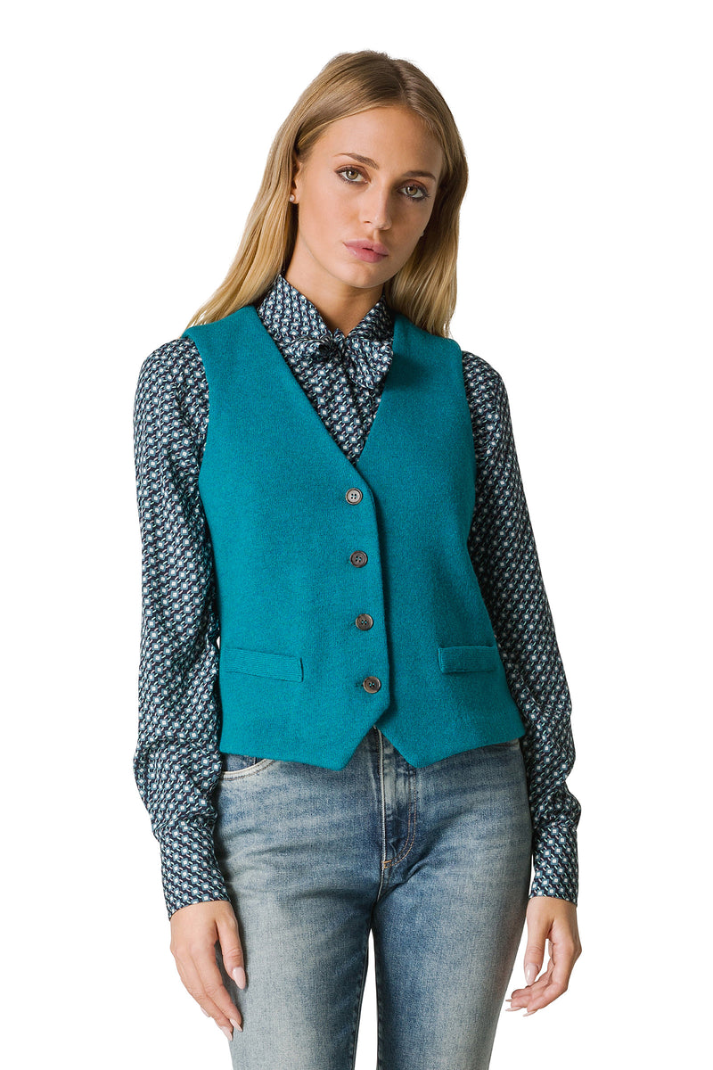 GILET IN TESSUTO WOOL-COTT