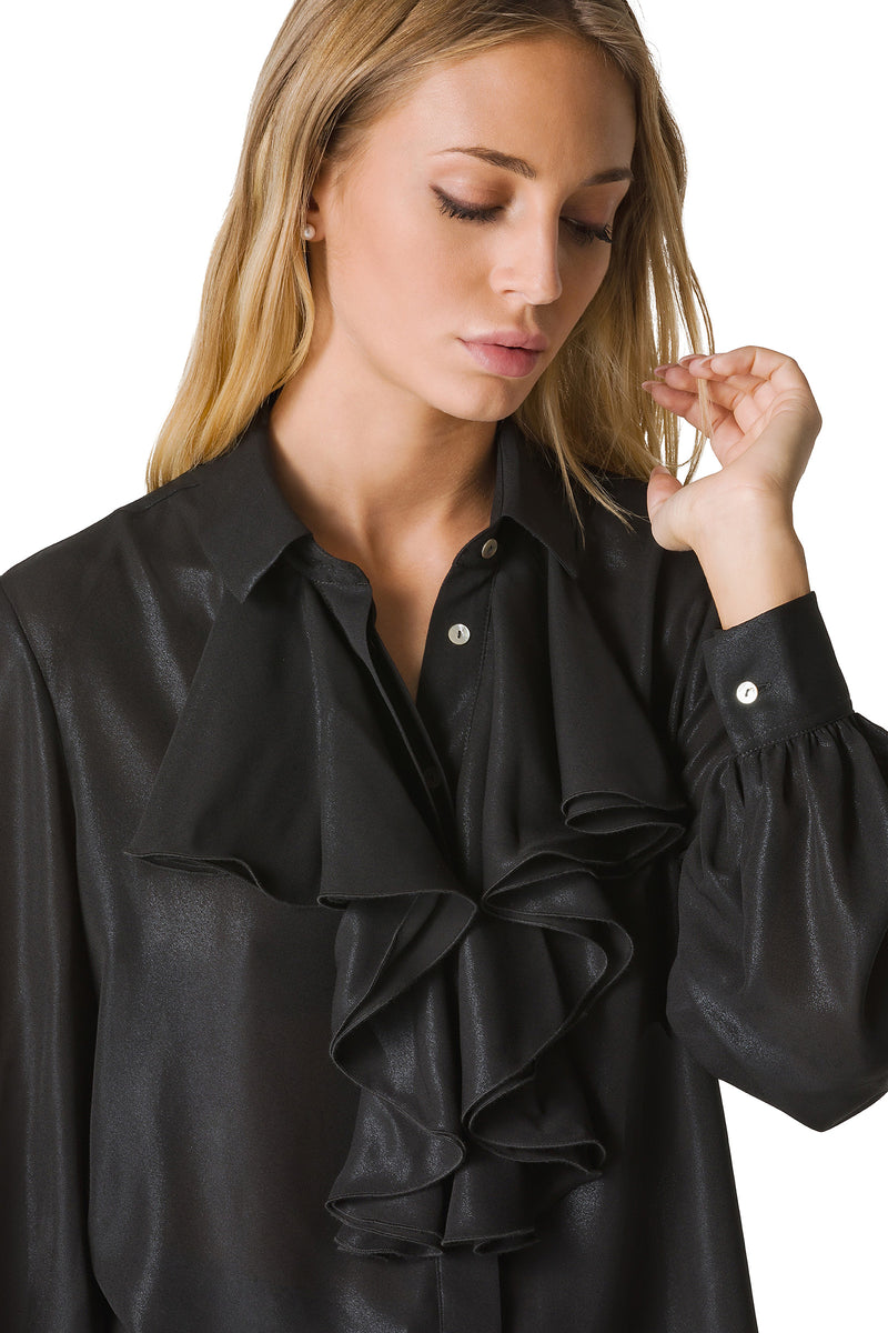 CAMICIA IN GEORGETTE LAMINATA