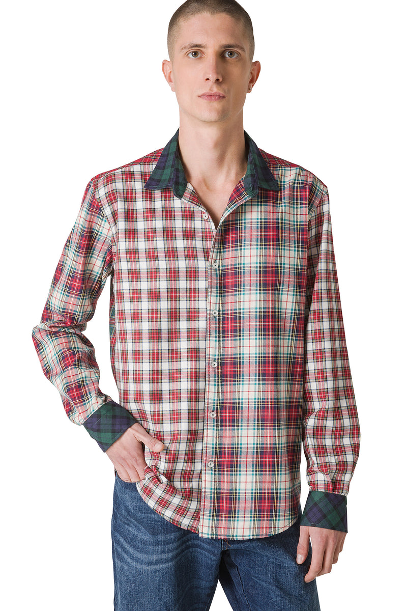 CAMICIA TARTAN PATCHWORK