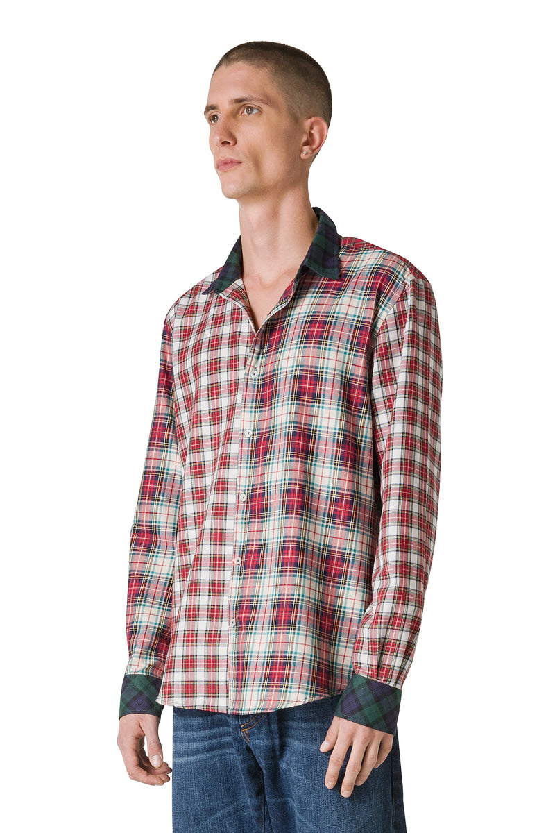 CAMICIA TARTAN PATCHWORK