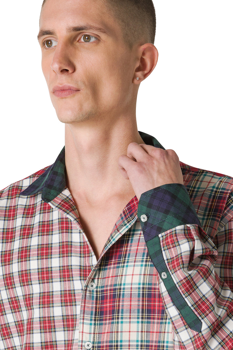 CAMICIA TARTAN PATCHWORK