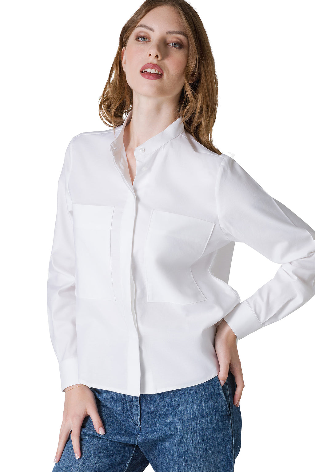 Tessuto oxford bianco Moreal Camicie Roma Made in Italy