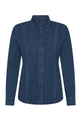 CAMICIA IN DENIM ELASTICIZZATO STONE-WASHED