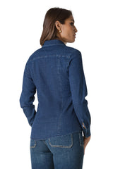 CAMICIA IN DENIM ELASTICIZZATO STONE-WASHED