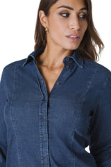 CAMICIA IN DENIM ELASTICIZZATO STONE-WASHED