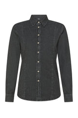 CAMICIA IN DENIM ELASTICIZZATO STONE-WASHED