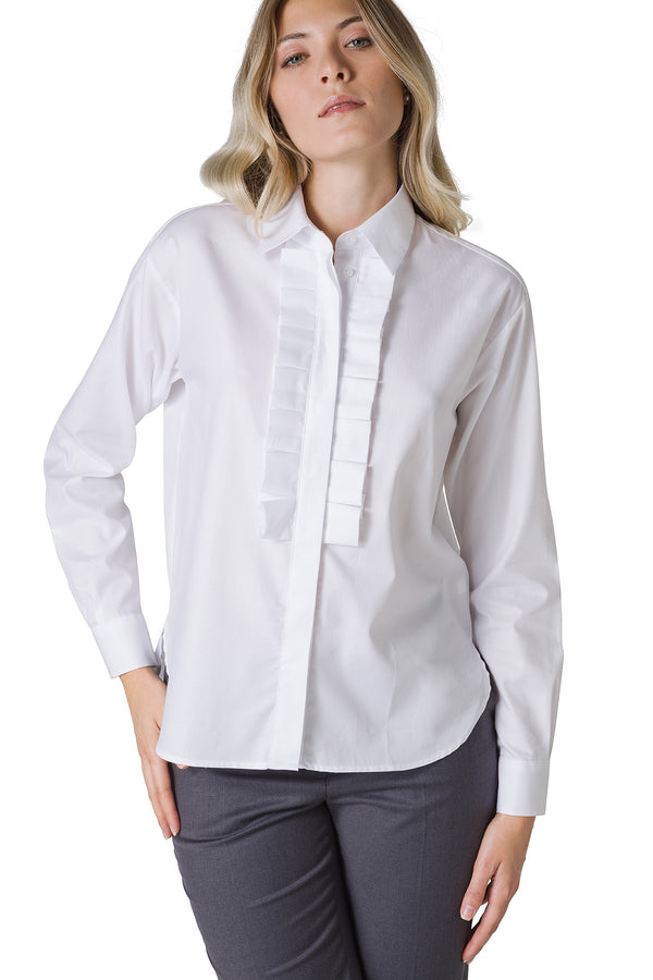 CAMICIA LINEA OVER CON VOLANT A ORIGAMI