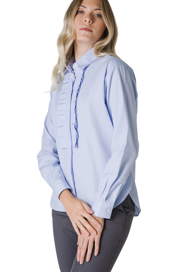 CAMICIA LINEA OVER CON VOLANT A ORIGAMI