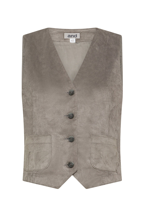 GILET IN ECO SUEDE