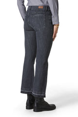 PANTALONE KICK FLARE IN BLACK DENIM