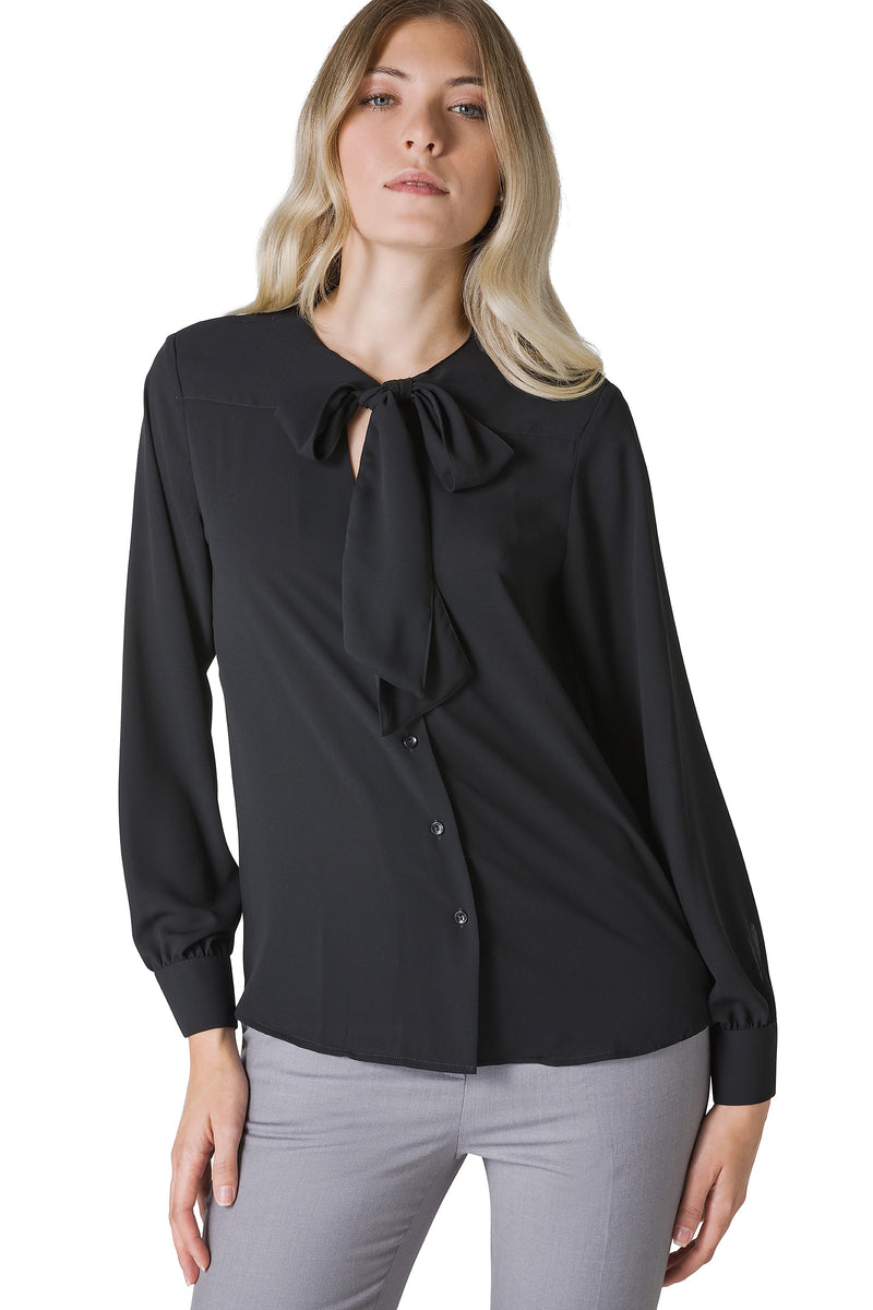 CAMICIA IN CREPE-GEORGETTE CON NASTRO