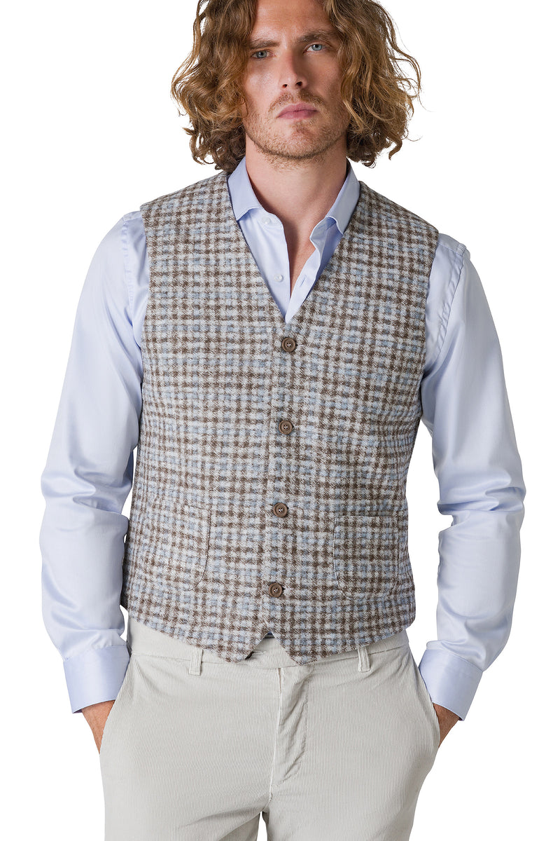 GILET IN JERSEY DAMIER