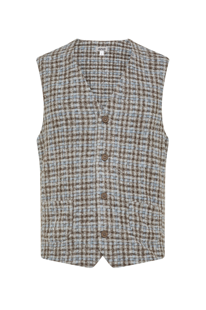 GILET IN JERSEY DAMIER