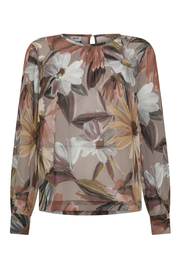 BLUSA STAMPA FIORE SPENNELLATO