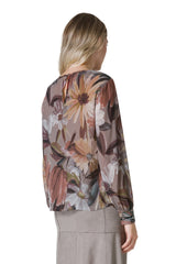 BLUSA STAMPA FIORE SPENNELLATO