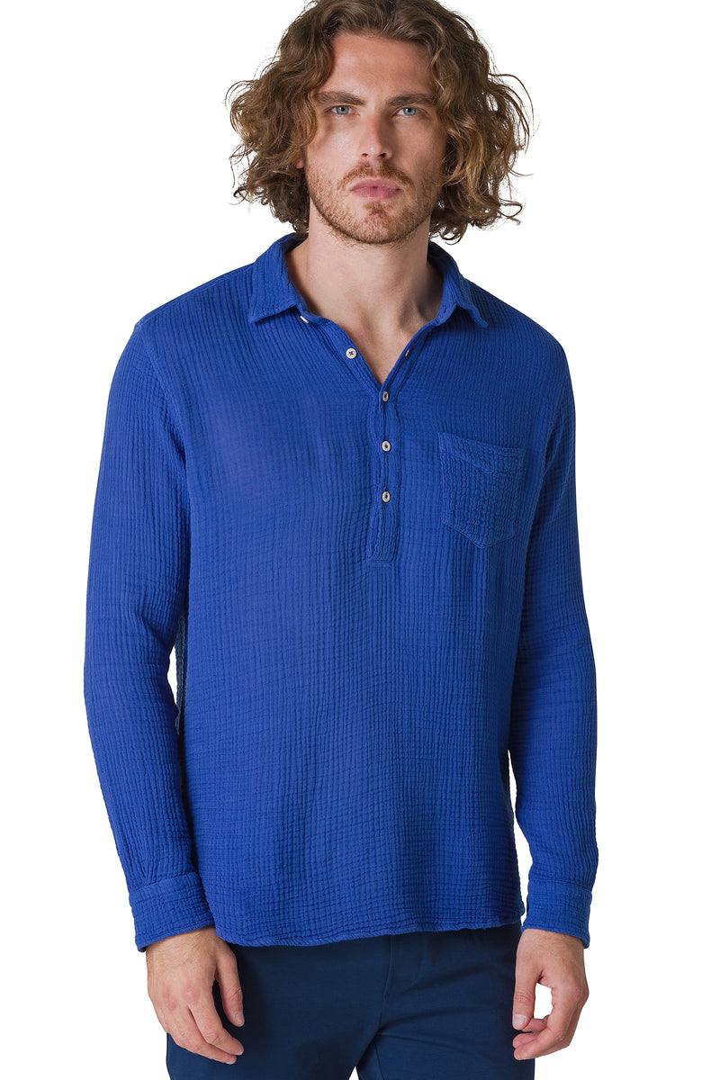 CAMICIA IN GARZA TINTO CAPO