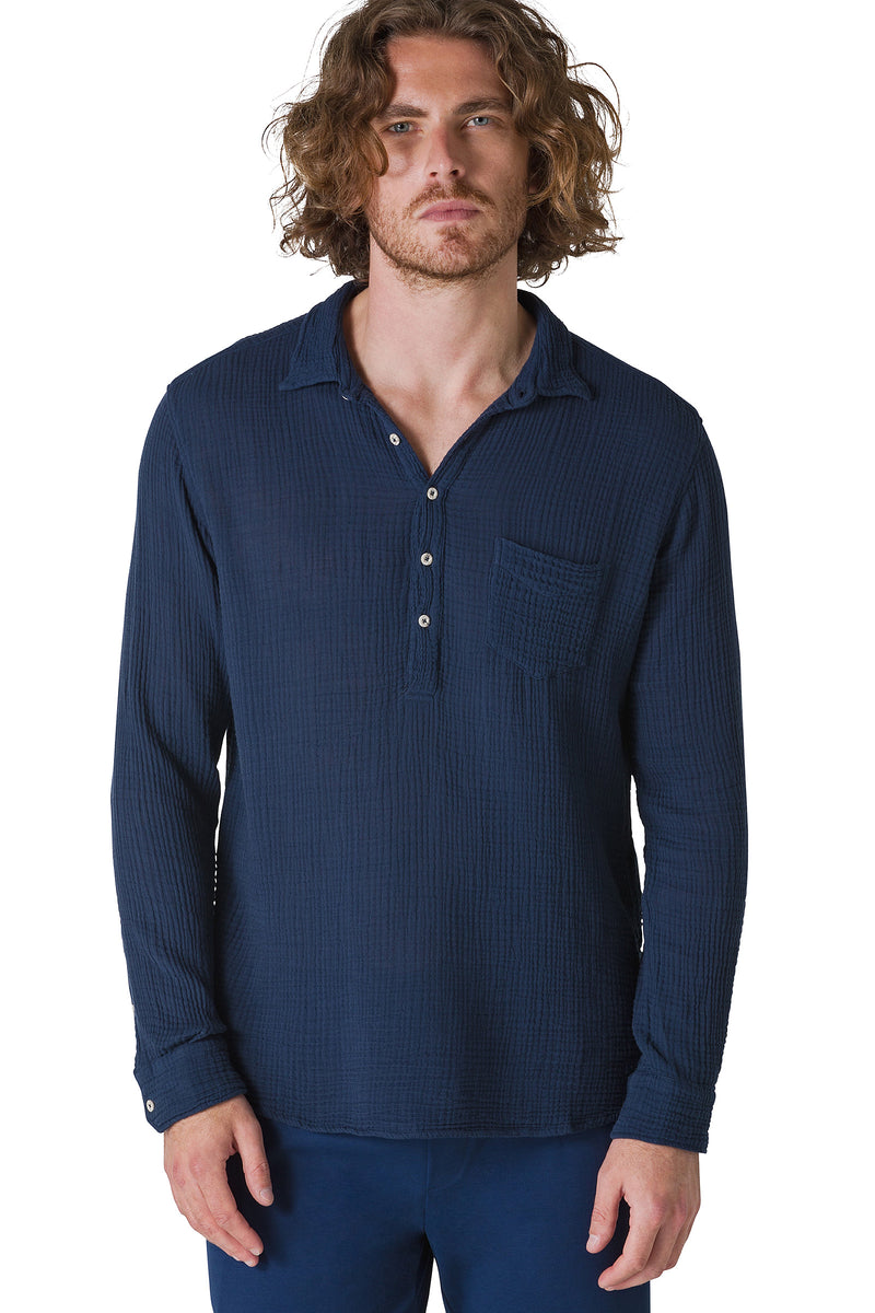 CAMICIA IN GARZA TINTO CAPO