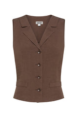 GILET IN MISTO LINO