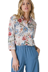 CAMICIA STAMPA FLOREALE MANICHE A 3/4