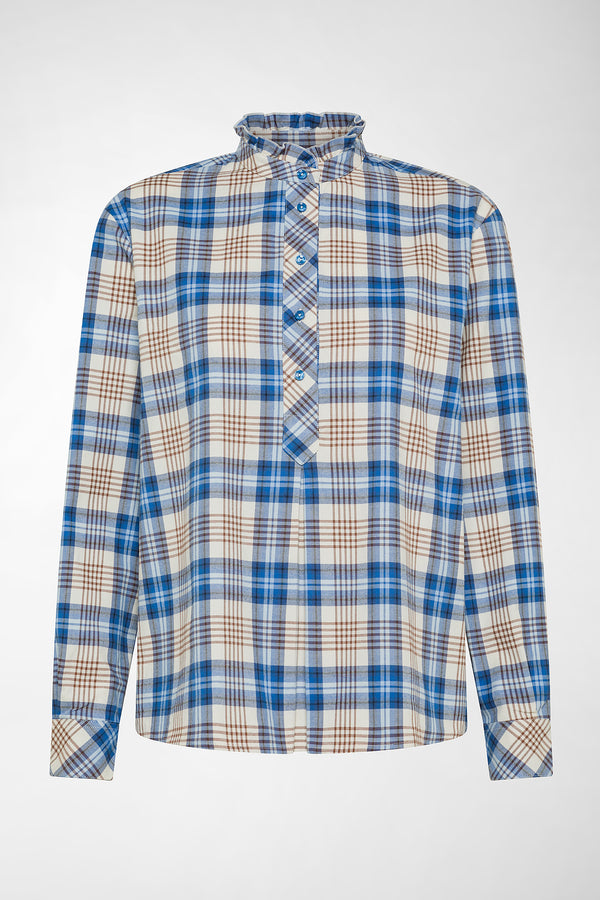 CAMICIA COLLO FASCETTA CON ROUCHES