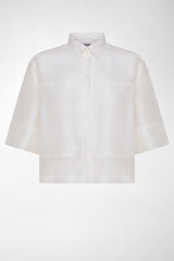 CAMICIA IN VOILE MISTO LYOCELL  MEZZA MANICA