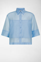 CAMICIA IN VOILE MISTO LYOCELL  MEZZA MANICA