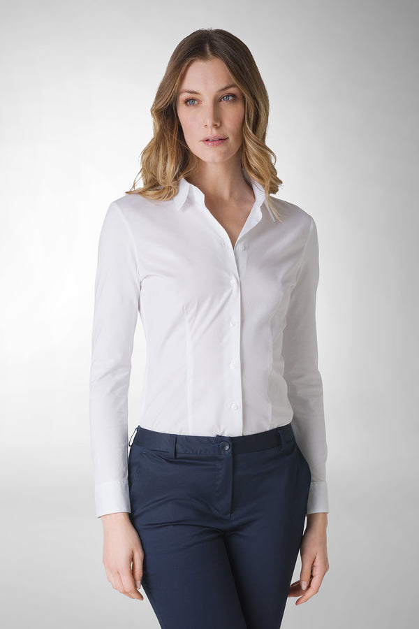 CAMICIA IN POPELINE DI COTONE STRETCH