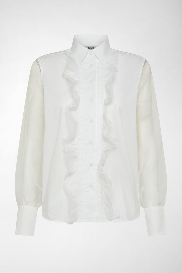 CAMICIA ROUCHES IN ORGANZA