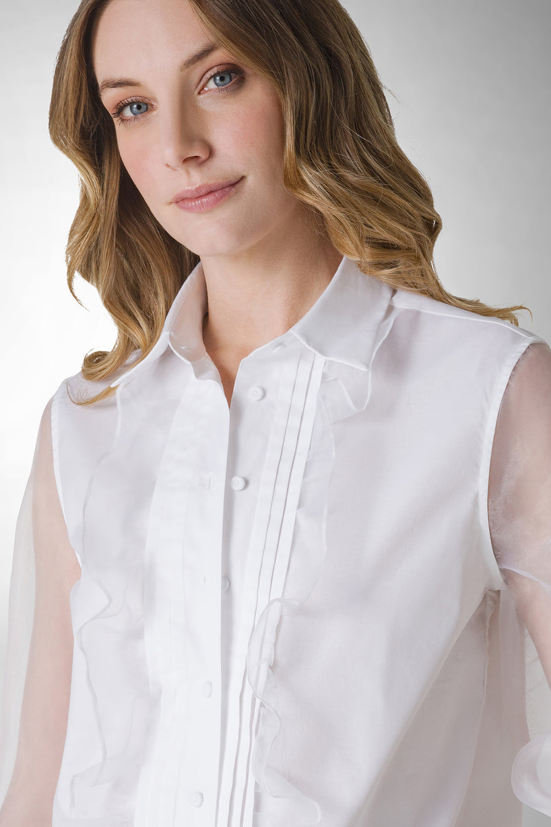 CAMICIA ROUCHES IN ORGANZA