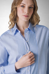 CAMICIA PATCH DI TESSUTI RIGATI