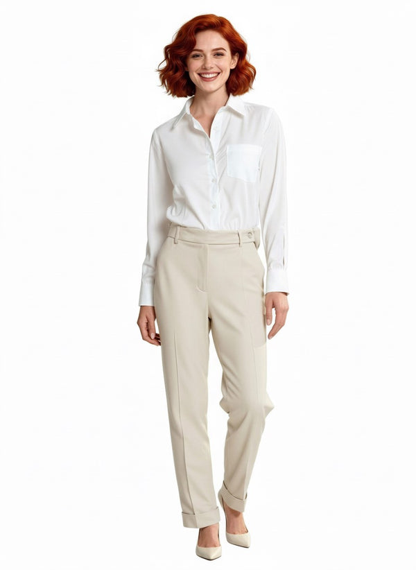 PANTALONE CON ELASTICO SU CINTURINO DIETRO