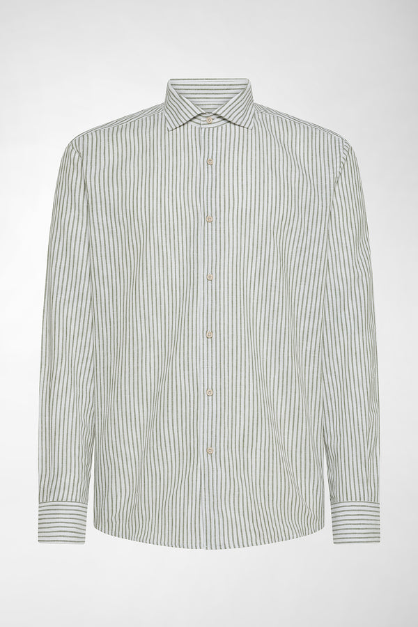 CAMICIA A RIGHE IN LINO/COTONE