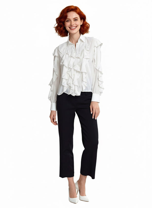 CAMICIA  CON  VOLANT SU DAVANTI