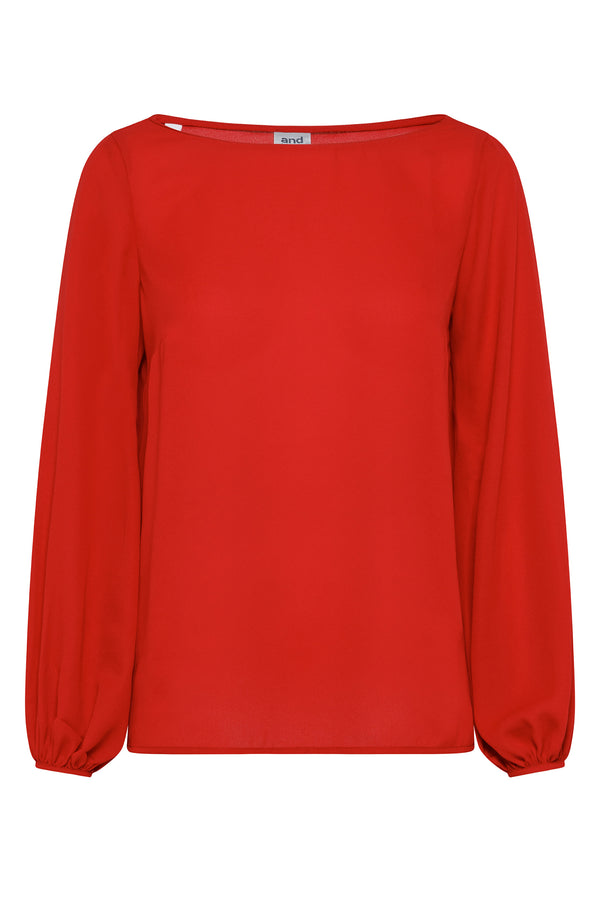 BLUSA CON SCOLLO A BARCHETTA