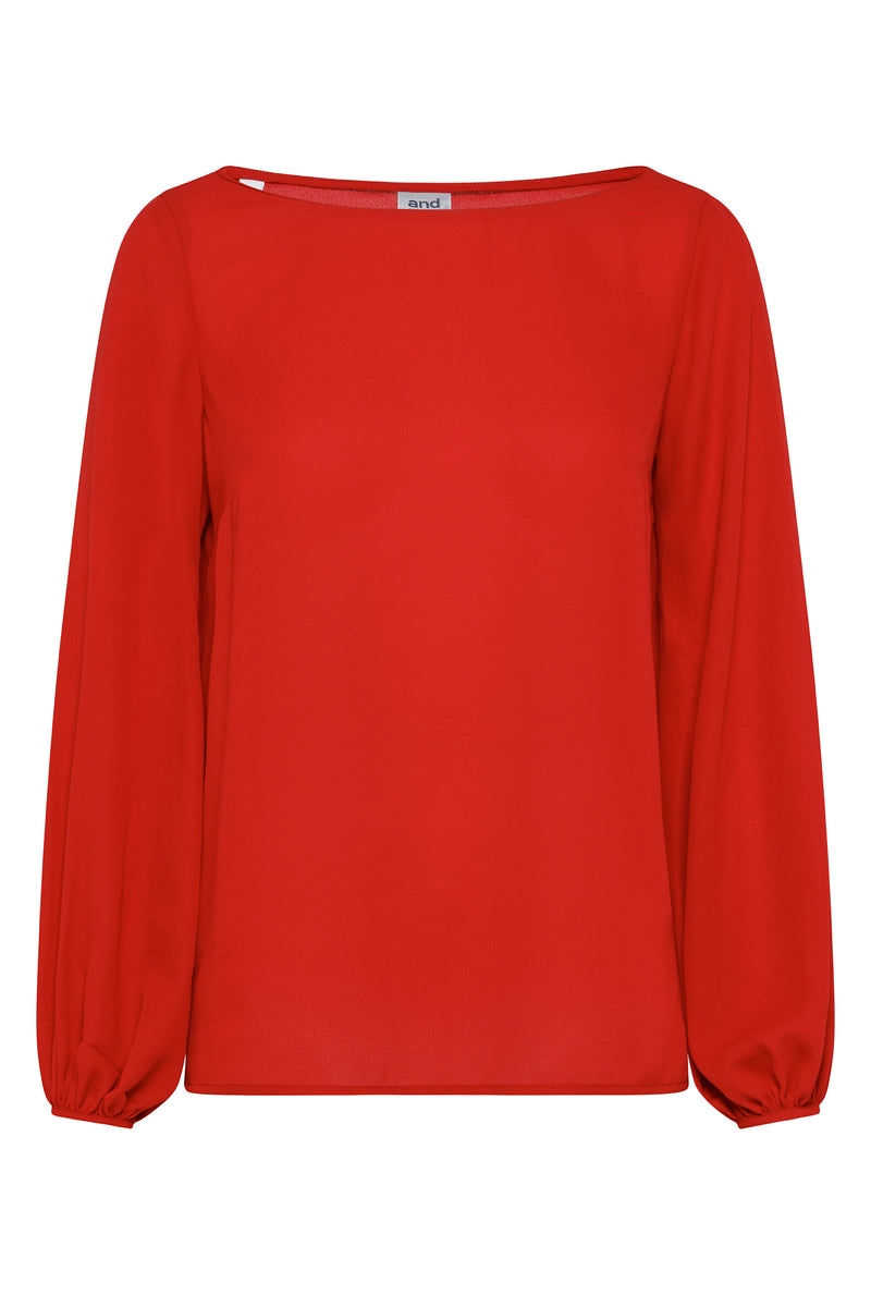 BLUSA CON SCOLLO A BARCHETTA