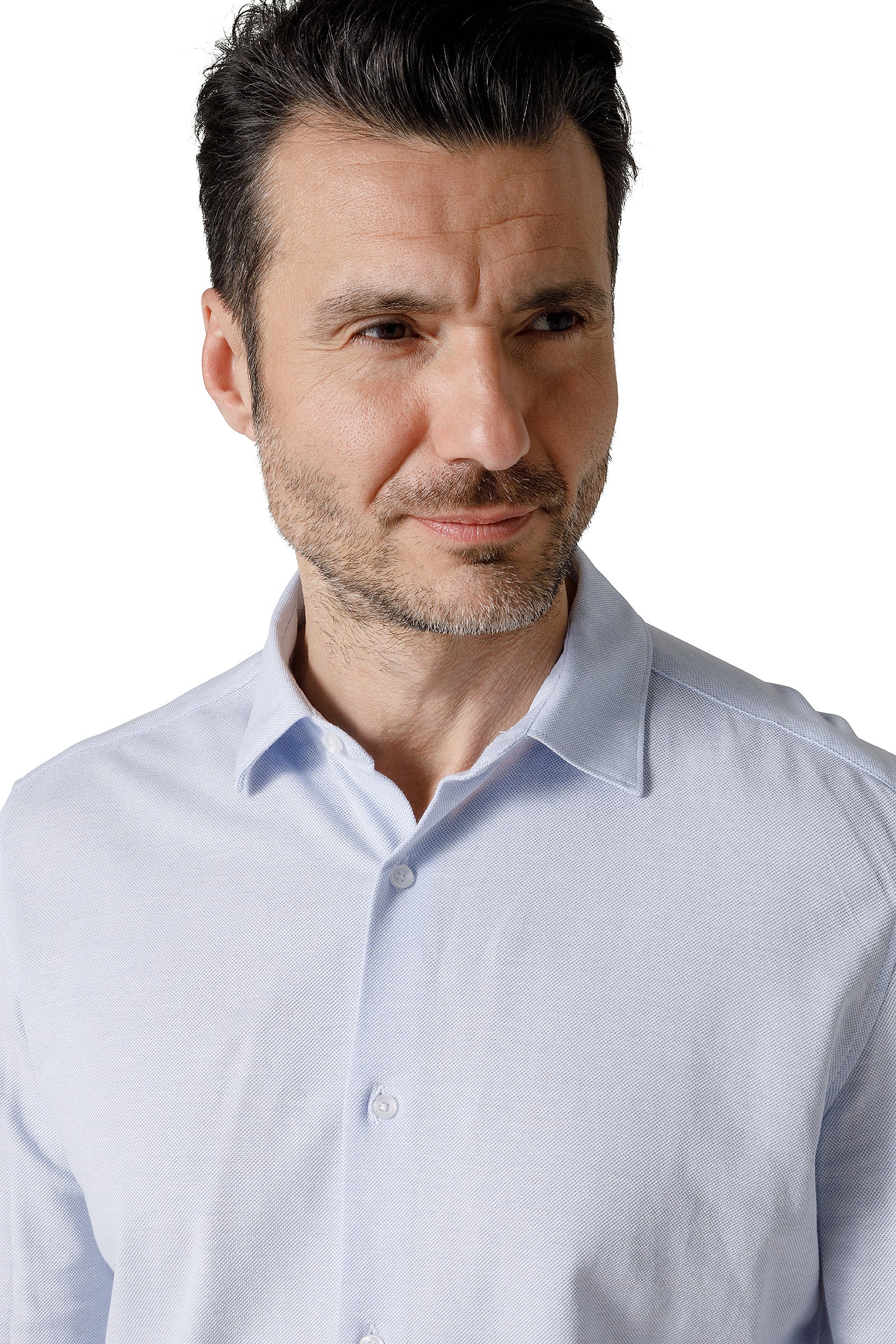 Camicia Uomo Elegante Bicolore - Colletto E Maniche Contrasto, 60% Cotone, Facile Da Stirare - Foto 7