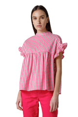 BLUSA VICHY MEZZA MANICA