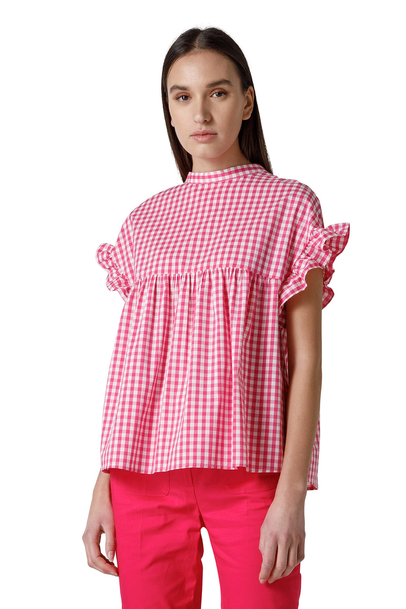 BLUSA VICHY MEZZA MANICA