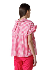 BLUSA VICHY MEZZA MANICA