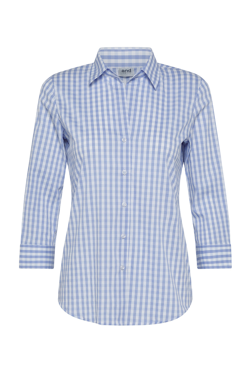 CAMICIA MANICA 3/4 COLLO A PUNTA APERTO