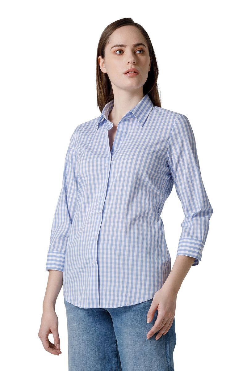 CAMICIA MANICA 3/4 COLLO A PUNTA APERTO