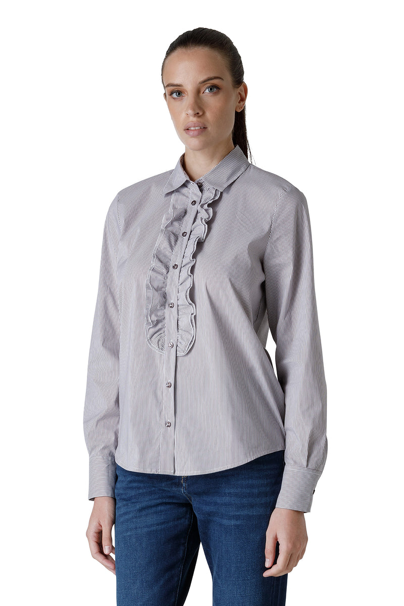 SHIRT WITH DOUBLE ROUCHES