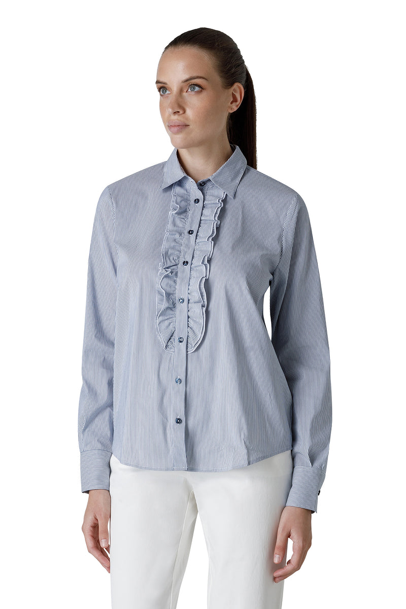 SHIRT WITH DOUBLE ROUCHES