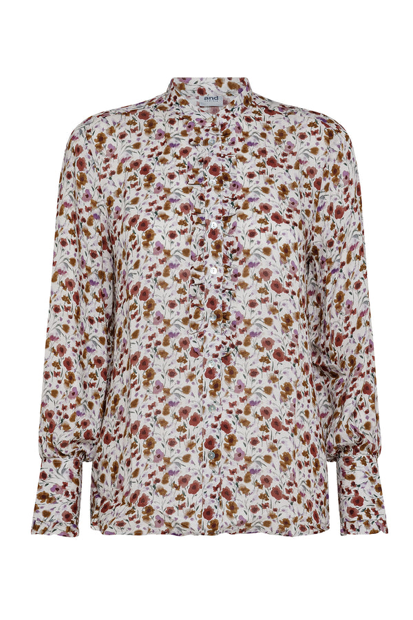 CAMICIA MANICA LUNGA AMPIA COLLO FASCETTA CON ROUC